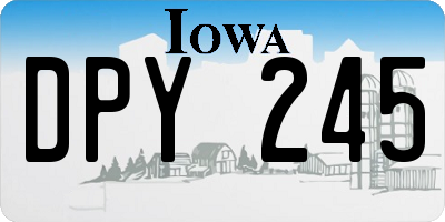 IA license plate DPY245