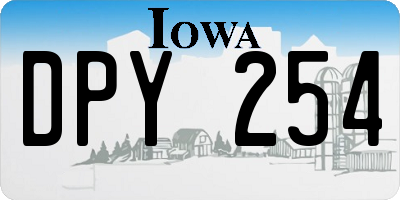 IA license plate DPY254