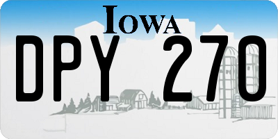 IA license plate DPY270