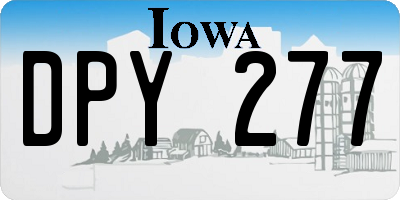 IA license plate DPY277