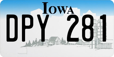 IA license plate DPY281