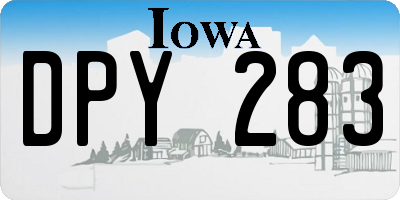 IA license plate DPY283