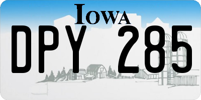 IA license plate DPY285