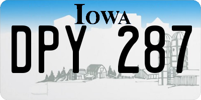 IA license plate DPY287