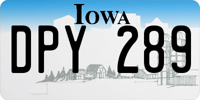 IA license plate DPY289