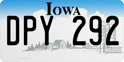 IA license plate DPY292