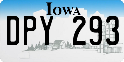 IA license plate DPY293
