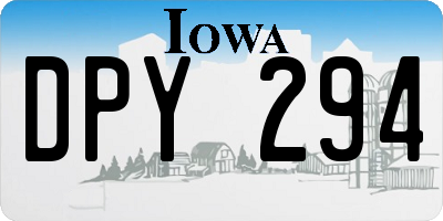 IA license plate DPY294
