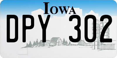 IA license plate DPY302