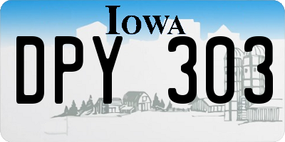 IA license plate DPY303
