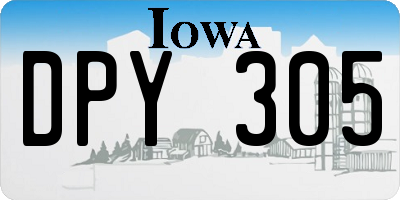 IA license plate DPY305