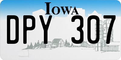 IA license plate DPY307