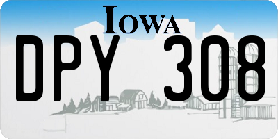 IA license plate DPY308