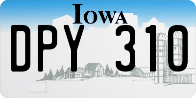 IA license plate DPY310