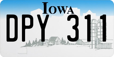 IA license plate DPY311