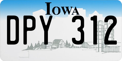 IA license plate DPY312