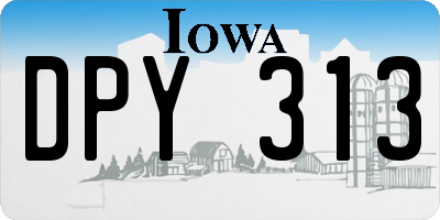 IA license plate DPY313