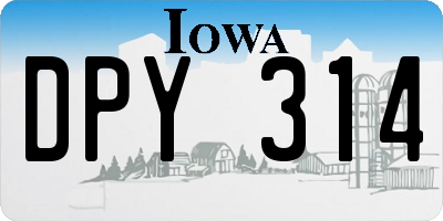 IA license plate DPY314