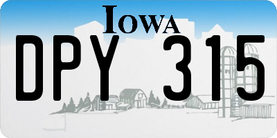 IA license plate DPY315