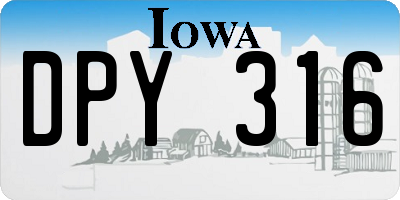 IA license plate DPY316