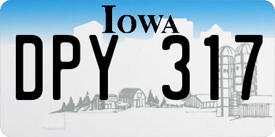 IA license plate DPY317