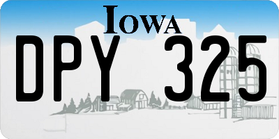 IA license plate DPY325