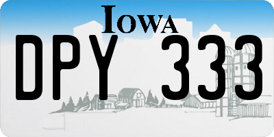 IA license plate DPY333