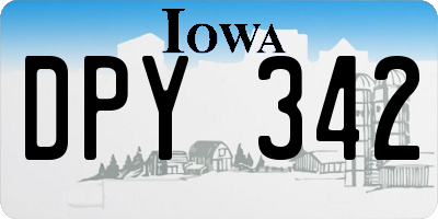 IA license plate DPY342