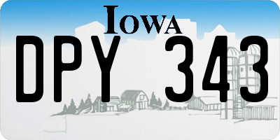 IA license plate DPY343