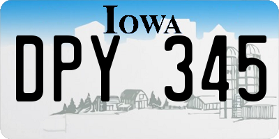 IA license plate DPY345