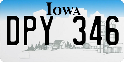 IA license plate DPY346
