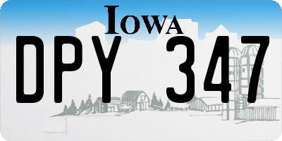 IA license plate DPY347
