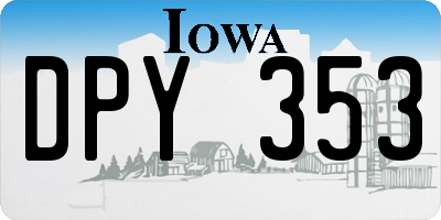 IA license plate DPY353