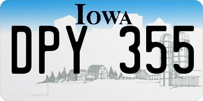 IA license plate DPY355