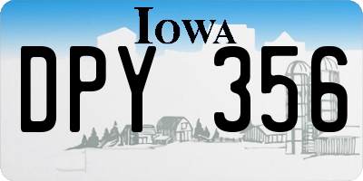 IA license plate DPY356