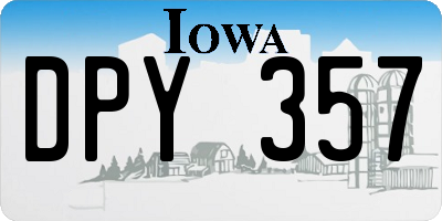 IA license plate DPY357