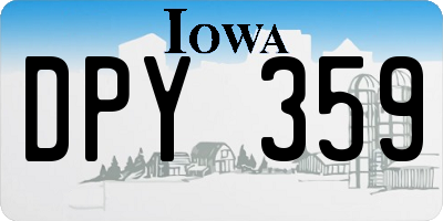 IA license plate DPY359