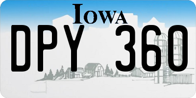 IA license plate DPY360