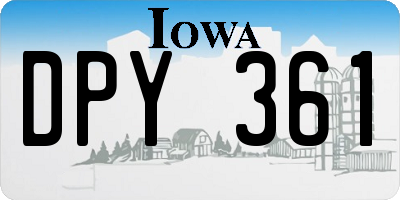 IA license plate DPY361