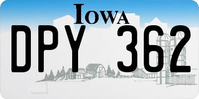 IA license plate DPY362