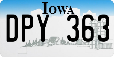 IA license plate DPY363