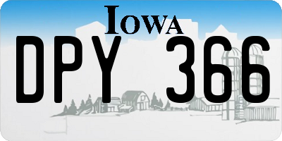 IA license plate DPY366