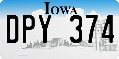 IA license plate DPY374