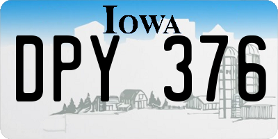 IA license plate DPY376