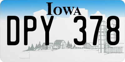 IA license plate DPY378
