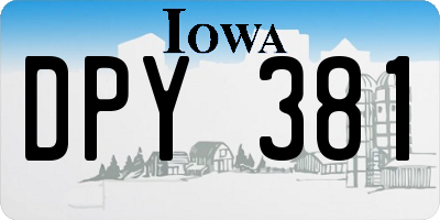 IA license plate DPY381