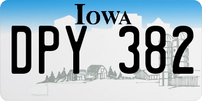 IA license plate DPY382