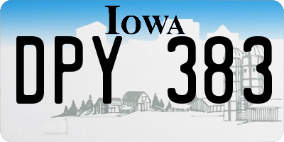 IA license plate DPY383