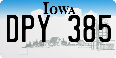 IA license plate DPY385