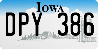 IA license plate DPY386